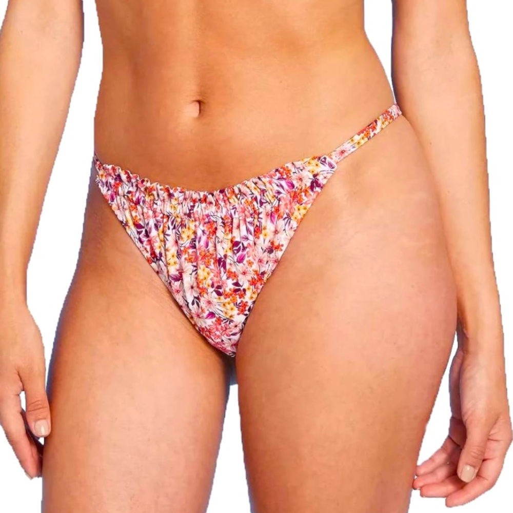 Shade & Shore Extra Cheeky Floral Bikini Bottom New